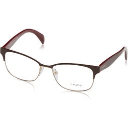 Prada PR65RV Eyeglass Frames UAN1O1-53 - Bordeaux On Pale Gold PR65RV-UAN1O1-53