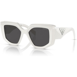 Prada PR 14ZS 1425S0 Talc Plastic Fashion Sunglasses Grey Lens