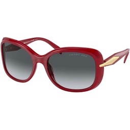 Prada PR 04ZS Red Marble/Grey Shaded 57/18/135 women Sunglasses