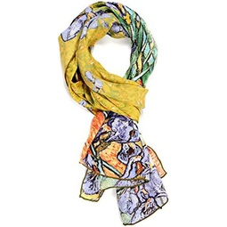 Salutto Women 100% Silk Scarves Van Gogh Painted Scarf