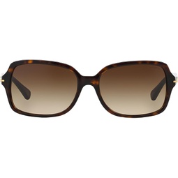 COACH HC8116 Blair Sunglasses, Dark Tortoise/Brown Gradient, 56 mm