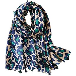 LumiSyne Womens Scarf Leopard Animal Print Classic Cotton Linen Scarves Tassels Long Warm Sunscreen Shawl Wrap All Season