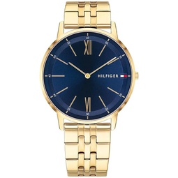 Tommy Hilfiger Mens Gold-Tone Bracelet Watch 40mm