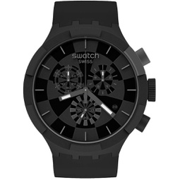 Swatch Quartz Silicone Strap, Black, 20 Casual Watch (Model: SB02B400)