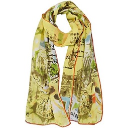 Elegna Women 100% Silk Art Collection Scarves Long Shawl Hand Rolled Edge