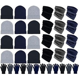 36x Winter Gloves, Beanies, Neck Warmers Unisex Bulk Pack Donation Charity Care Bundle