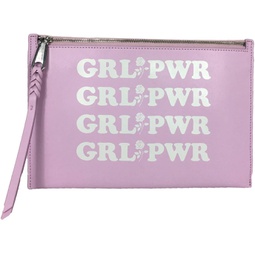 Rebecca Minkoff Girl Power Grl Pwr Leather Zip Pouch Clutch, Light Orchid Pink