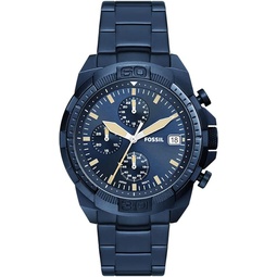 Fossil Bronson Mens Watch with Stainless Steel Bracelet or Genuine Leather Band, Chronograph or Three-Hand Analog Display