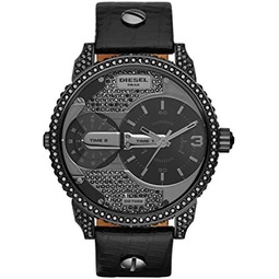 Diesel Mini Daddy Womens Watch, Stainless Steel and Leather Multifunction Watch for Women