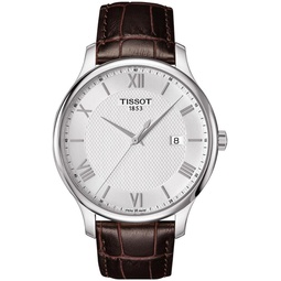 Tissot mens Tradition stainless-steel Dress Watch Brown T0636101603800
