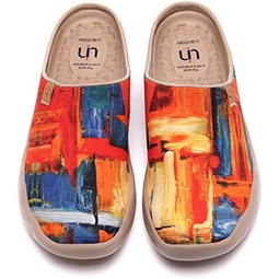 UIN Mens Painted Slipper Lightweight Comfort Mules Walking Casual Household Slip Ons Art Travel Shoes Malaga