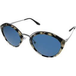 Prada PR18US Sunglasses HU7219-53 - Mens, Grey Havana/Gunmetal Frame, Blue PR18US-HU7219-53