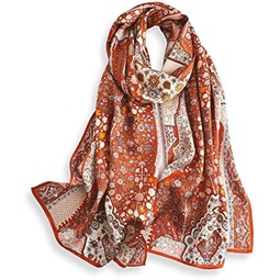 PoeticEHome 100% Mulberry Silk Long Scarf - Womens Large Oblong Sunscreen Shawl with Gift Packaging