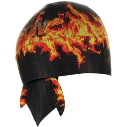 Harley-Davidson Mens H-D Flames Combustion Headwrap, Black & Orange HW20964