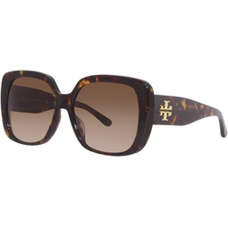 Tory Burch TY7112UM 1728/13 Sunglasses Womens Dark Tortoise/Brown Gradient 57mm