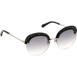 Swarovski sunglasses (SK-0256-S 16B) Silver - Shiny Black - Grey Gradient lenses