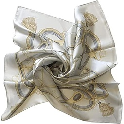 MARUYAMA Silk Scarf, ST889848 Simple Harness,35x35in, presision printed Yokohama Scarf made of 100% Silk
