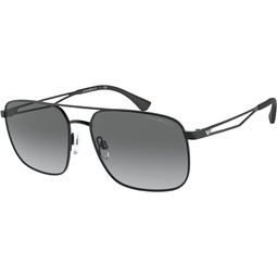 Emporio Armani Mens Round Fashion Sunglasses, Matte Black/Gradient Grey, One Size