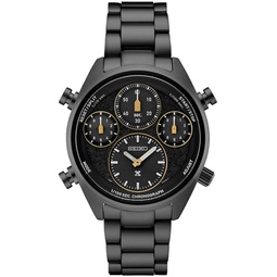 SEIKO Mens Black Dial Stainless Steel Band Prospex Speedtimer Limited Edition Chronograph Solar Quartz Watch