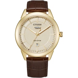 Citizen Mens Eco-Drive Corso Leather Strap Watch 40mm AW0092-07Q