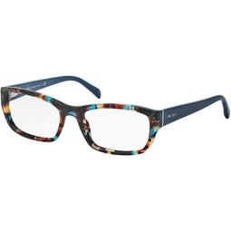 Prada PR18OV - NAG1O1 Eyeglass, Havana Spotted Blue, 52 mm