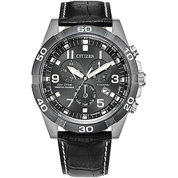 Citizen Mens Eco-Drive Sport Casual Brycen Chronograph Watch, Super Titanium, Perpetual Calendar, Tachymeter 12/24 Hour Time, Alarm, Date