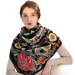Xinmurffy 100% Wool Womens Scarf Pashmina Shawls and Wraps Winter Warm Square Large Scarves Wrap