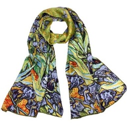 Dahlia Womens 100% Luxury Long Silk Scarf - Van Goghs Art Collection