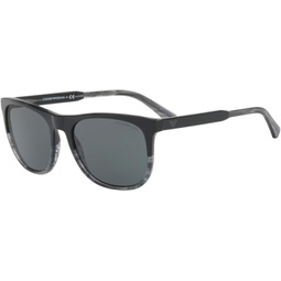 Emporio Armani EA4099F - 556687 Sunglasses BLACK/TR STRIPED GREY w/GREY 56mm