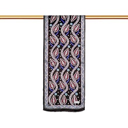 Bursa Ipek 100% Mulberry Silk Long Scarf for Women Fashion Designer Printed Breathable Lightweight Wrap 14x60 Inches