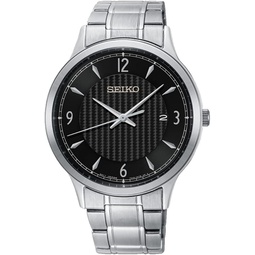 Seiko SGEH81P1 Mens Classic Black Dial Steel Bracelet Watch