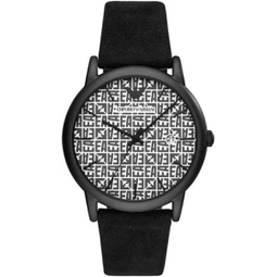 Emporio Armani Mens Three-Hand Date Black-Tone Stainless Steel Watch AR11274