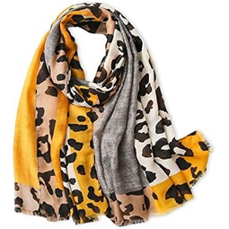 LumiSyne Leopard Print Scarf For Women Animal Print Cotton Linen Scarves With Tassels Long Scarf Lightweight Warm Shawl Stole