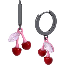 Betsey Johnson Cherry Huggie Earrings