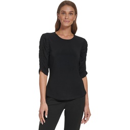 DKNY Ruched Sleeve Blouse