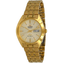 Orient RA-AB0E04G Mens 3 Star Gold Tone Stainless Steel Gold Dial Day Date Automatic Watch