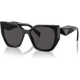 Prada PR 19ZS 1AB5S0 Black Plastic Butterfly Sunglasses Grey Lens