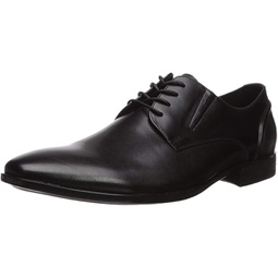 Kenneth Cole REACTION Mens Strive Oxford Leather Lace Up, Black, Size 12.0