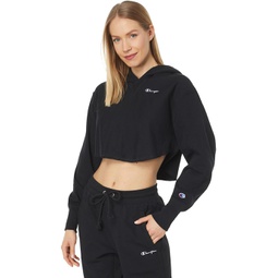Womens Champion Reverse Weave French Terry Crop Curve Hem Hoodie
