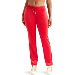 Juicy Couture Rib Waist Velour Pants with Drawcord