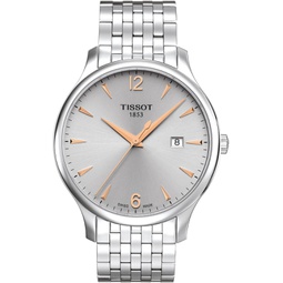 Tissot mens Tradition Stainless Steel Dress Watch Silver T0636101103701