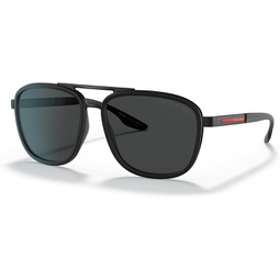 Prada Linea Rossa PS 50XS Mens Sunglasses Matte Black/Black Rubber/Polar Dark Grey 60