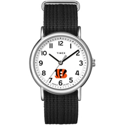 Timex Unisex Weekender 38mm Watch - Cincinnati Bengals with Slip-Thru Single Layer Strap