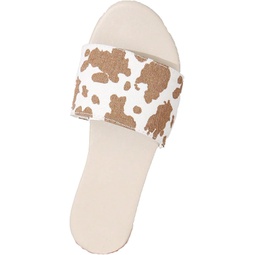 Verdusa Womens Cow Print Slide Sandal Open Toe Flats Summer Beach Slipper