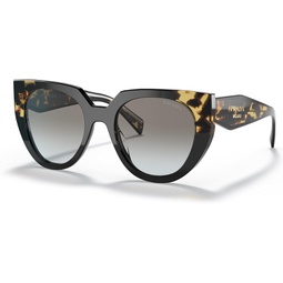 Prada PR 14WS Womens Sunglasses Black/Medium Tortoise/Grey Gradient 52