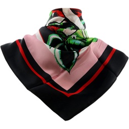Versace Jeans Couture Black/Multi Signature Rosy Print Medium Square Scarf for womens