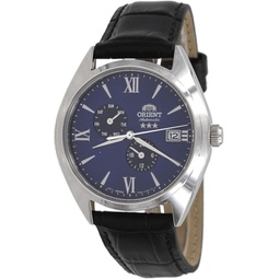 Orient RA-AK0507L Mens Tri Star Altair Leather Band Multifunction Blue Dial Automatic Watch