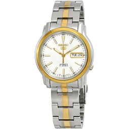 Seiko 5 #SNKL84 Mens Two Tone Stainless Steel White Dial Automatic Watch by Seiko Watches