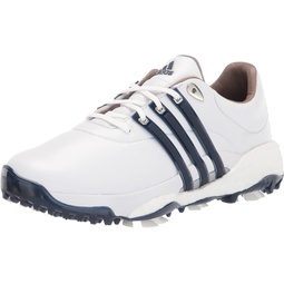 adidas Mens Tour360 22 Golf Shoes, Footwear White/Silver Metallic/Team Navy Blue, 12