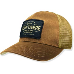 John Deere Oil Skin Look, Trucker Mesh-Carhartt Brown-Os
